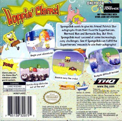 SpongeBob SquarePants: SuperSponge - (GBA) Game Boy Advance [Pre-Owned] Video Games THQ   