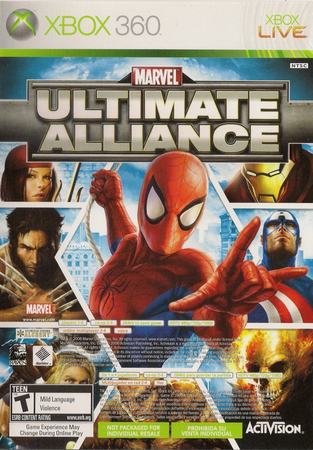 Marvel: Ultimate Alliance / Forza Motorsport 2 - Xbox 360 Video Games Microsoft Game Studios   