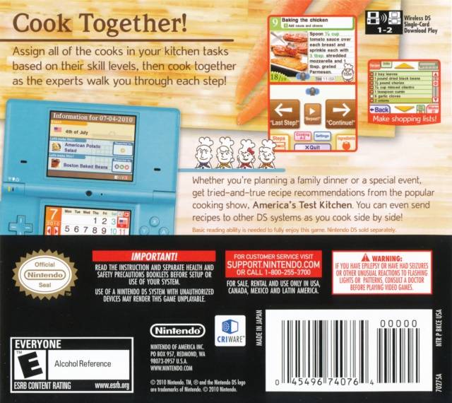 America's Test Kitchen: Let's Get Cooking - (NDS) Nintendo DS Video Games Nintendo   