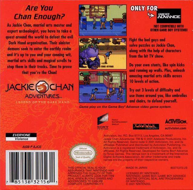 Jackie Chan Adventures: Legend of the Dark Hand - (GBA) Game Boy Advance [Pre-Owned] Video Games Activision   