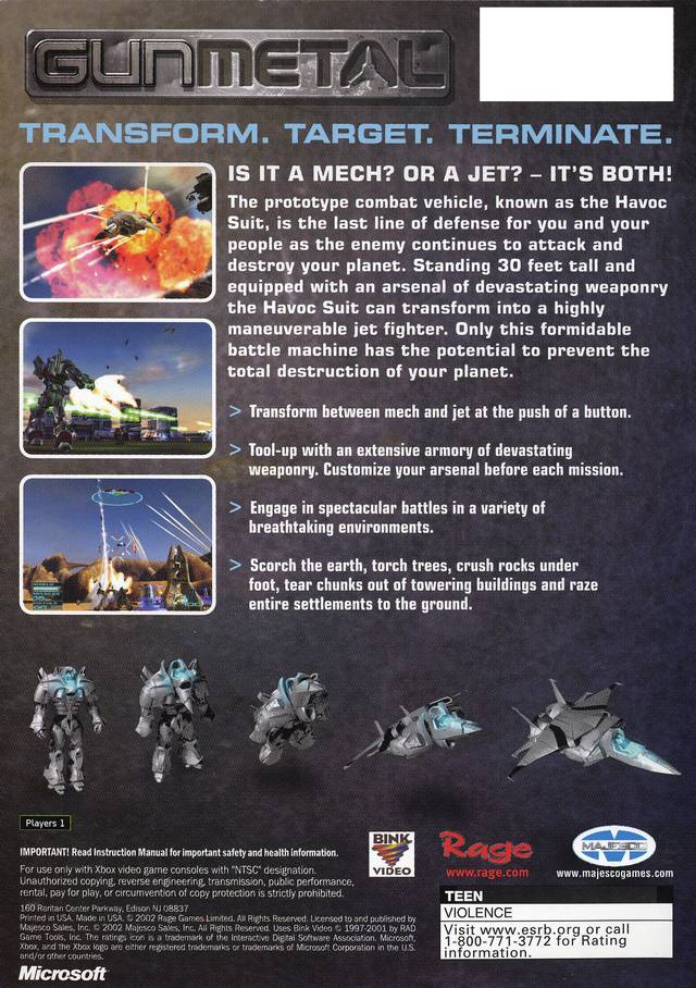 Gun Metal - (XB) Xbox [Pre-Owned] Video Games Majesco   