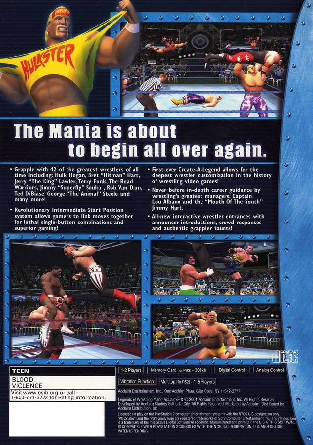 Legends of Wrestling - PlayStation 2 Video Games Acclaim   