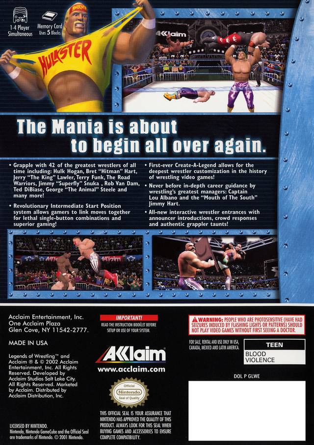 Legends of Wrestling - (GC) GameCube [Pre-Owned] Video Games Acclaim   