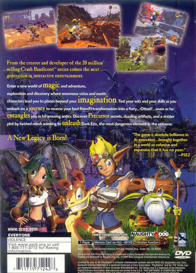 Jak and Daxter: The Precursor Legacy (Greatest Hits) - (PS2) PlayStation 2 [Pre-Owned] Video Games SCEA   