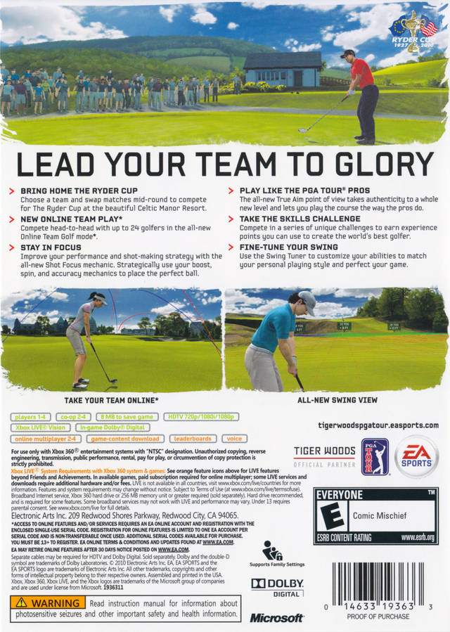 Tiger Woods PGA Tour 11 - Xbox 360 [Pre-Owned] Video Games Electronic Arts   