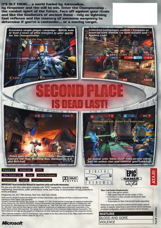 Unreal Championship - (XB) Xbox [Pre-Owned] Video Games Atari SA   