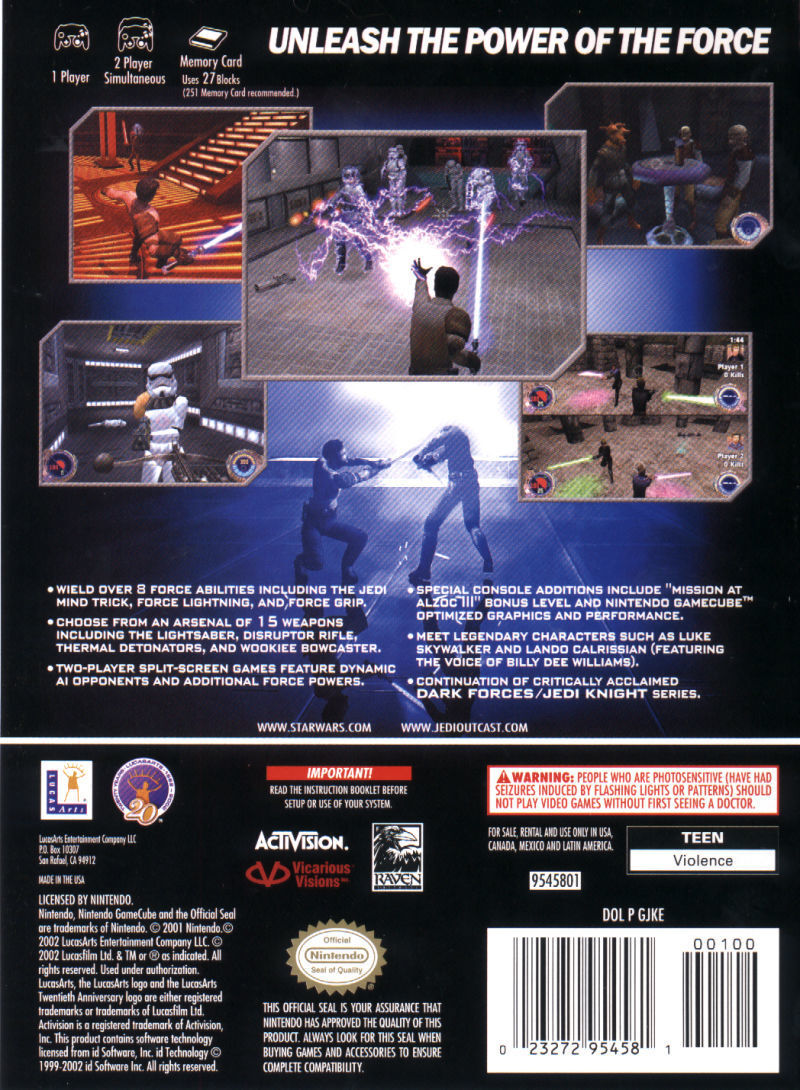 Star Wars Jedi Knight II: Jedi Outcast - (GC) GameCube [Pre-Owned] Video Games LucasArts   