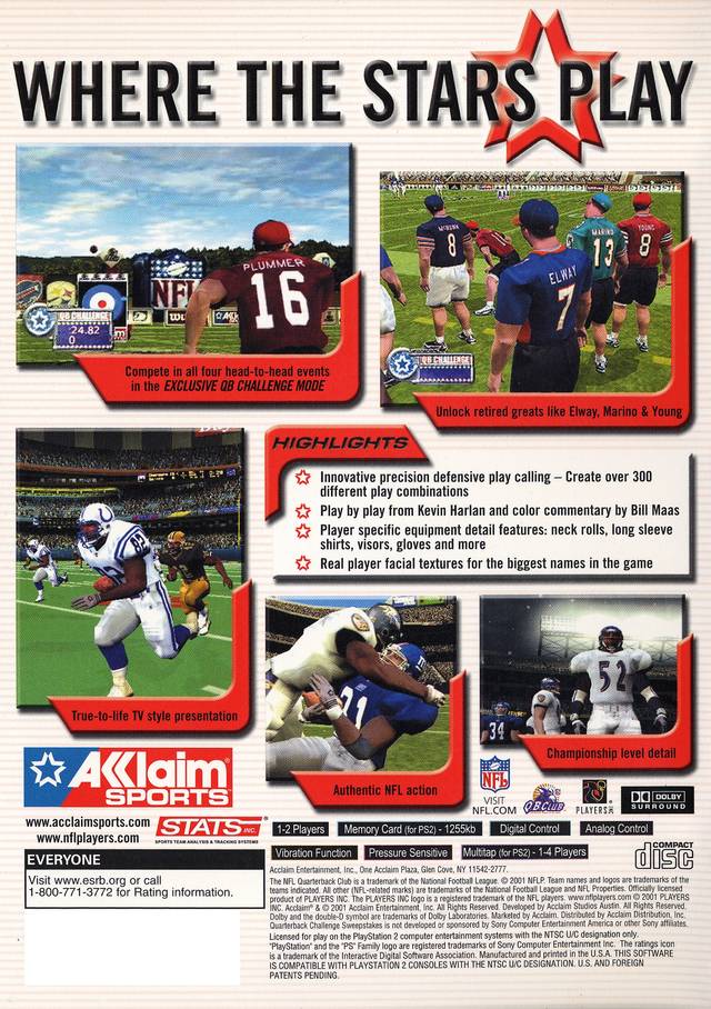 NFL Quarterback Club 2002 - (PS2) PlayStation 2 [Pre-Owned] Video Games Acclaim   