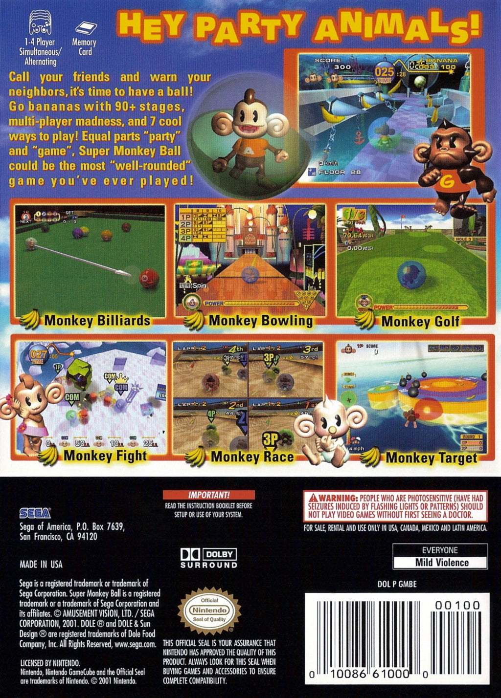 Super Monkey Ball - (GC) GameCube [Pre-Owned] Video Games Sega   