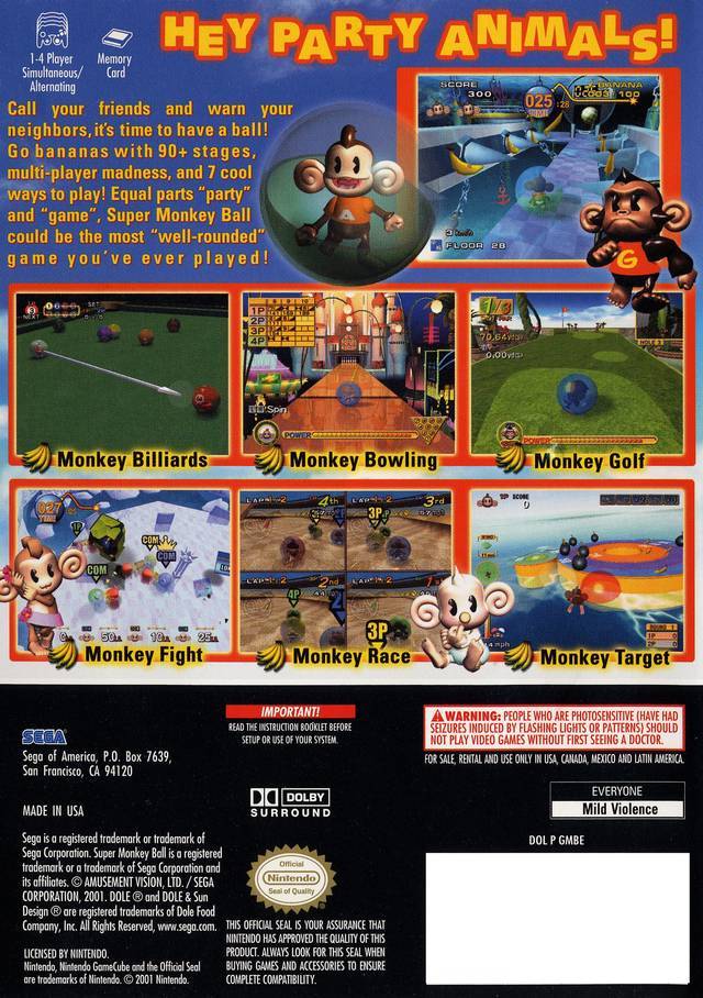 Super Monkey Ball (Player's Choice) - (GC) GameCube [Pre-Owned] Video Games Sega   