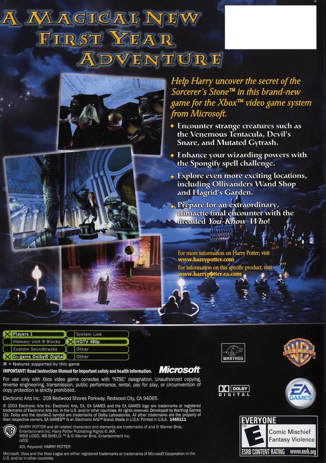 Harry Potter and the Sorcerer's Stone - (XB) Xbox [Pre-Owned] Video Games EA Games   