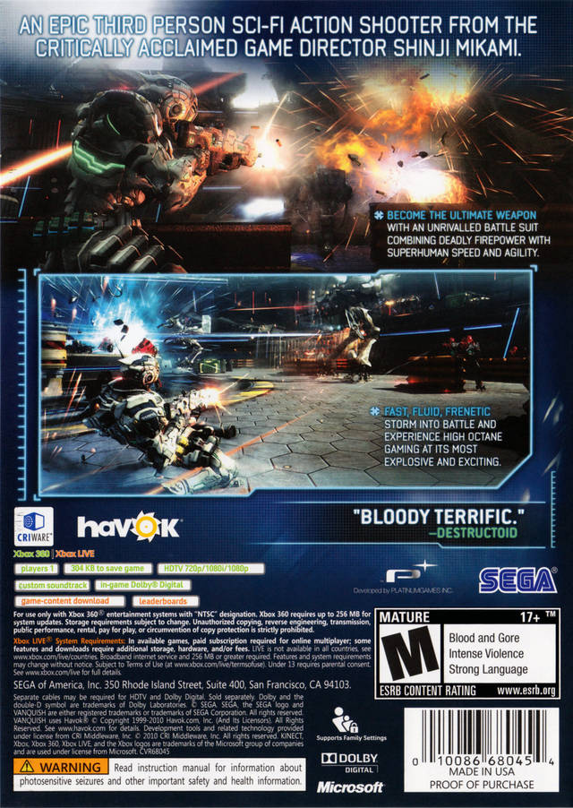 Vanquish - Xbox 360 [Pre-Owned] Video Games Sega   