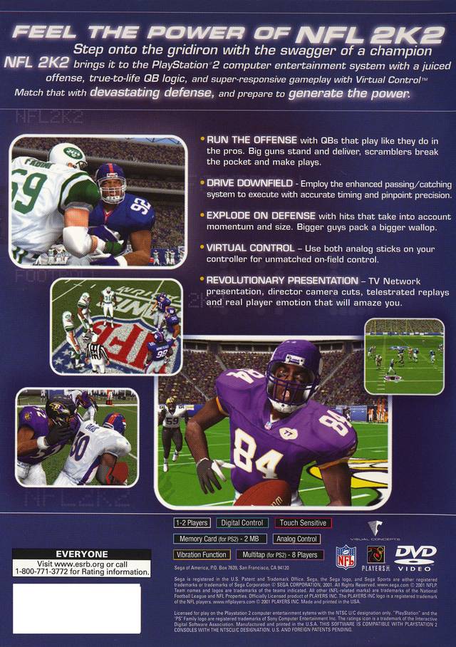 NFL 2K2 - (PS2) PlayStation 2 [Pre-Owned] Video Games Sega   