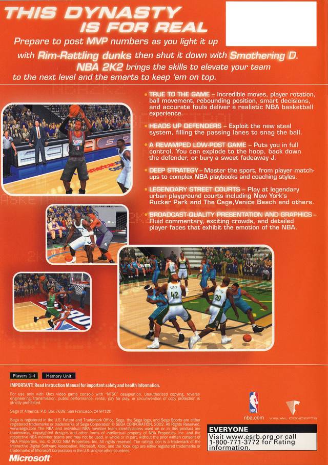 NBA 2K2 - (XB) Xbox [Pre-Owned] Video Games Sega   