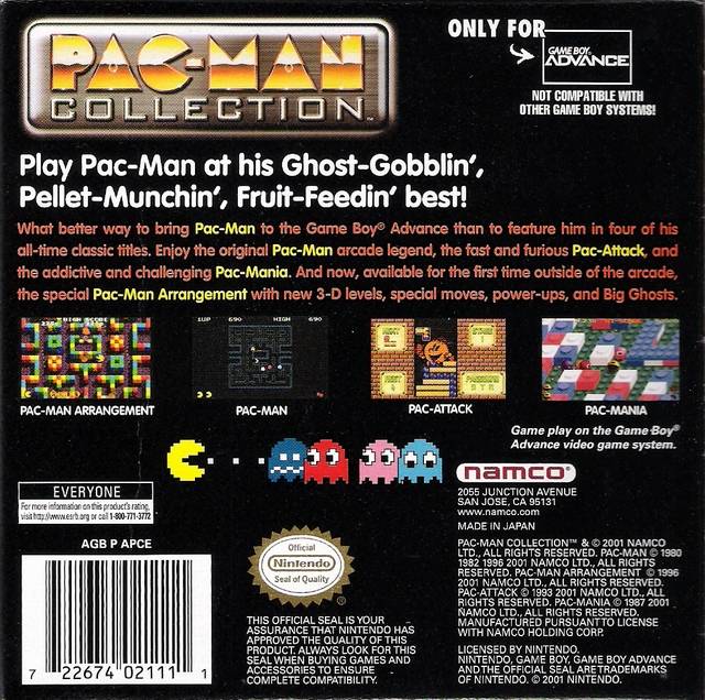 Pac-Man Collection - (GBA) Game Boy Advance [Pre-Owned] Video Games Namco   