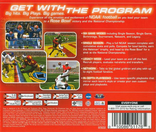 NCAA College Football 2K2 - (DC) SEGA Dreamcast [Pre-Owned] | J&L Game