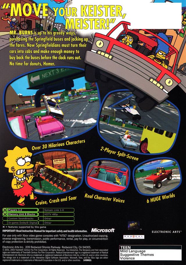 The Simpsons: Road Rage - (XB) Xbox [Pre-Owned] Video Games Electronic Arts   
