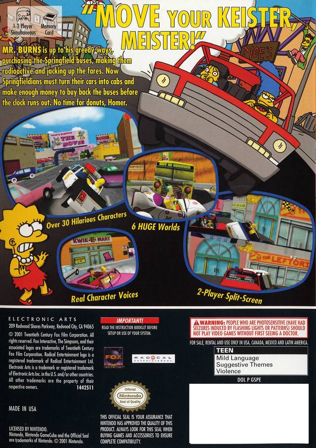 The Simpsons: Road Rage - (GC) GameCube [Pre-Owned] Video Games Electronic Arts   