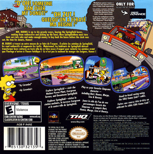 The Simpsons: Road Rage - (GBA) Game Boy Advance [Pre-Owned] Video Games THQ   