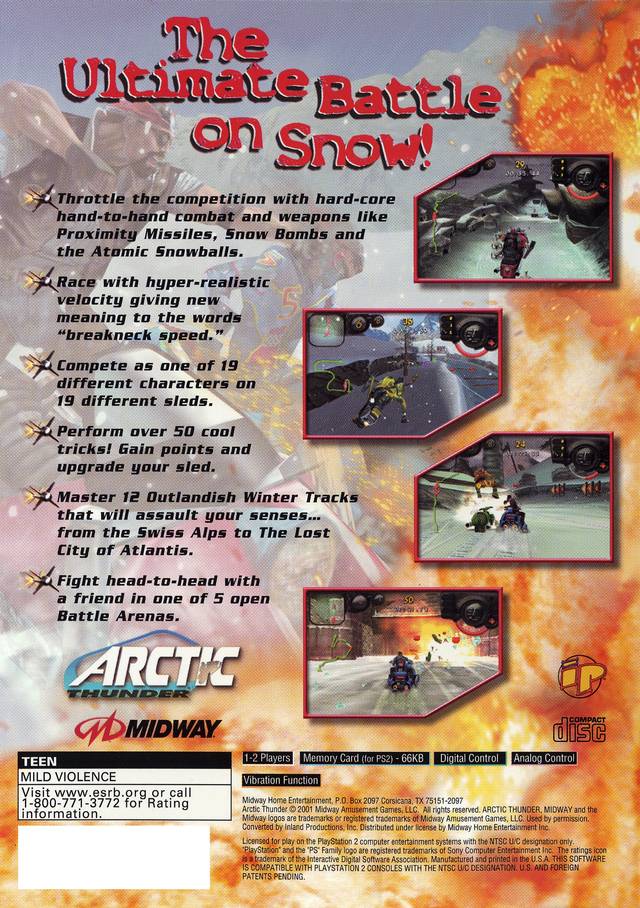 Arctic Thunder - PlayStation 2 Video Games Midway   