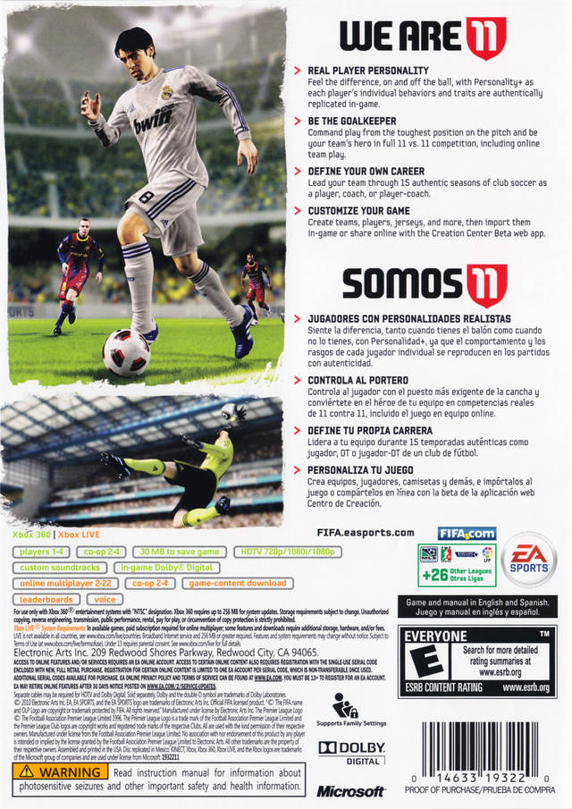 FIFA Soccer 11 - Xbox 360 [Pre-Owned] Video Games Electronic Arts   
