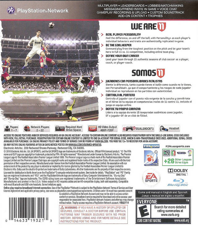 FIFA Soccer 11 - (PS3) PlayStation 3 [Pre-Owned] Video Games Electronic Arts   