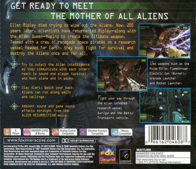 Alien Resurrection - (PS1) PlayStation 1 [Pre-Owned] Video Games Fox Interactive   