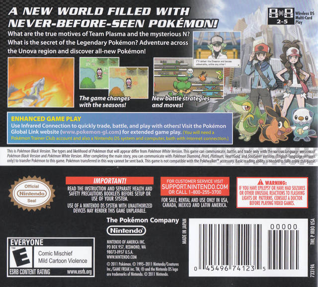 Pokemon Black Version - (NDS) Nintendo DS (World Edition