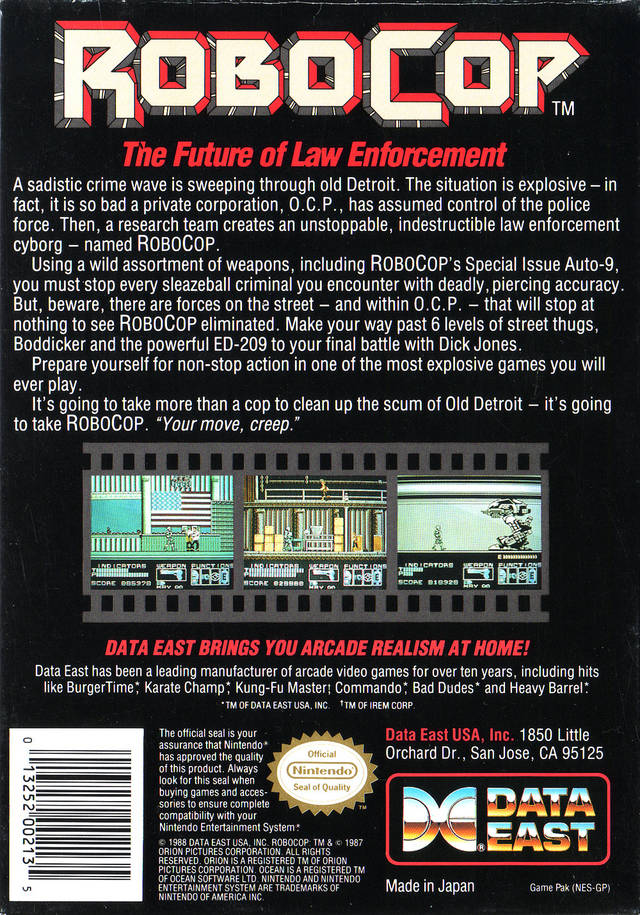 RoboCop - (NES) Nintendo Entertainment System [Pre-Owned] Video Games Data East   