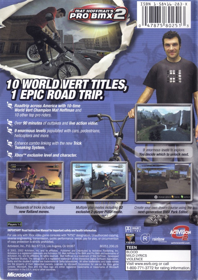 Mat Hoffman's Pro BMX 2 - Xbox Video Games Activision   