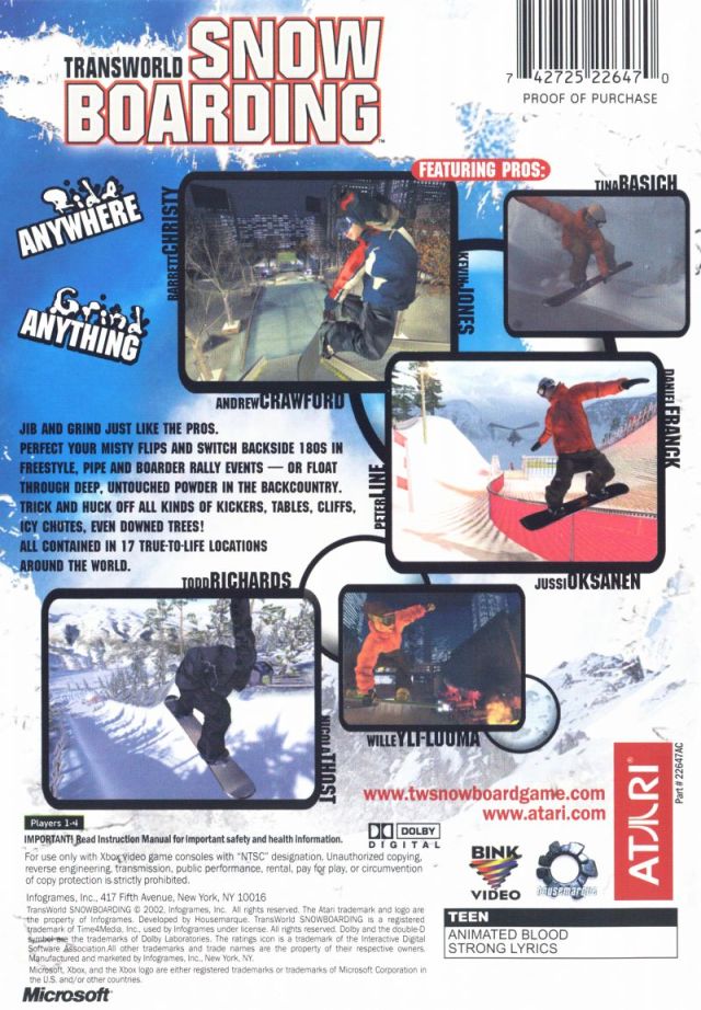 TransWorld Snowboarding - (XB) Xbox [Pre-Owned] Video Games Atari SA   