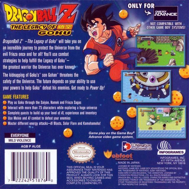 Dragon Ball Z: The Legacy of Goku - (GBA) Game Boy Advance [Pre-Owned] Video Games Infogrames   