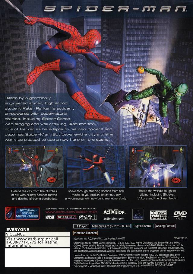Spider-Man: The Movie (Greatest Hits) - (PS2) PlayStation 2 [Pre-Owned] Video Games Activision   