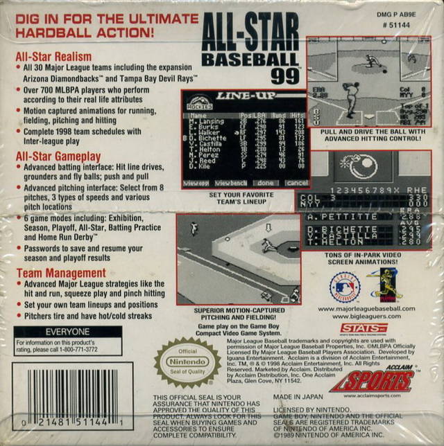 All-Star Baseball 99 - Game Boy [Pre-Owned] Video Games Acclaim   