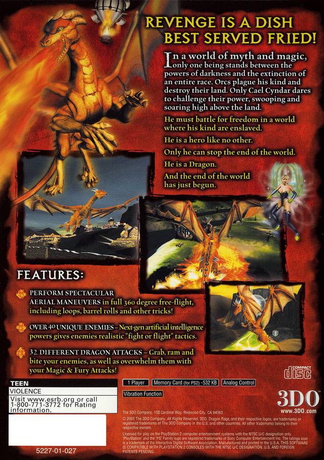 Dragon Rage - (PS2) PlayStation 2 Video Games 3DO   