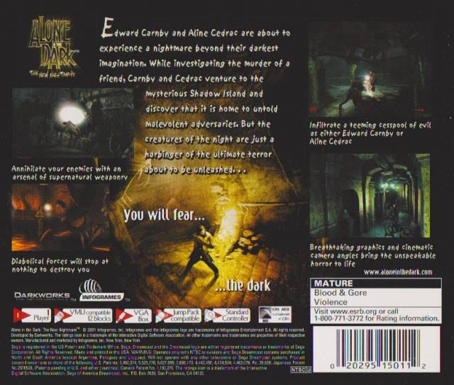 Alone in the Dark: The New Nightmare - (DC) SEGA Dreamcast  [Pre-Owned] Video Games Infogrames   