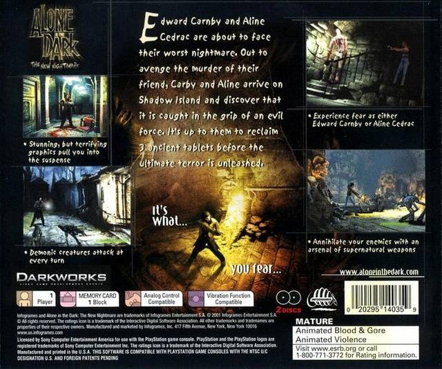 Alone in the Dark: The New Nightmare - PlayStation 1 [Pre-Owned] Video Games Infogrames   