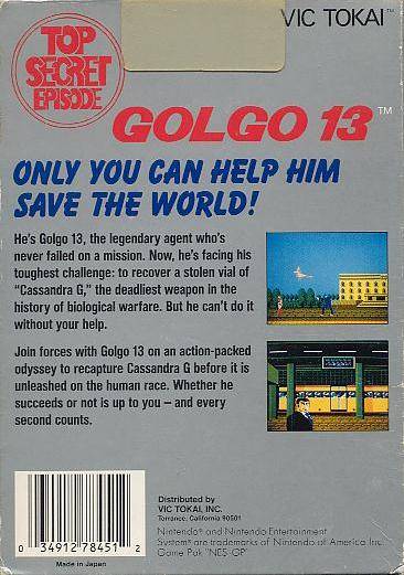 Golgo 13: Top Secret Episode - (NES) Nintendo Entertainment System [Pre-Owned] Video Games Vic Tokai   