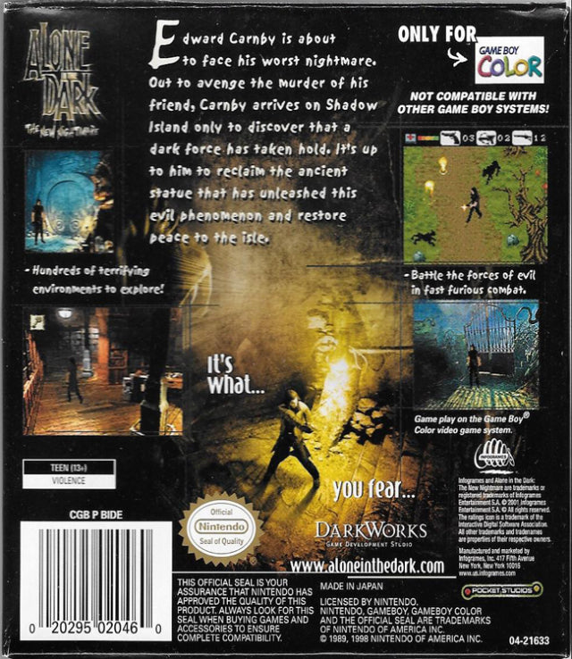 Alone in the Dark: The New Nightmare - (GBC) Game Boy Color [Pre-Owned] Video Games Infogrames   