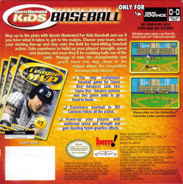 Sports Illustrated for Kids: Baseball - (GBA) Game Boy Advance [Pre-Owned] Video Games Bam Entertainment   