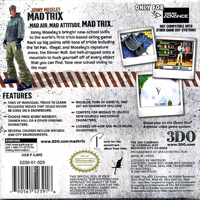 Jonny Moseley: Mad Trix - (GBA) Game Boy Advance Video Games 3DO   