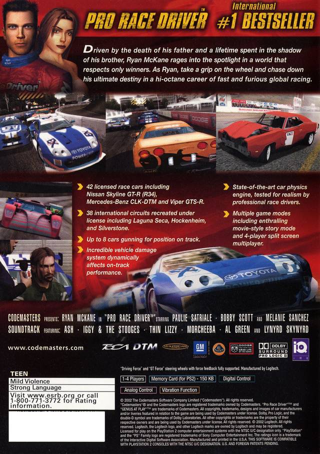 Pro Race Driver - PlayStation 2 Video Games Codemasters   