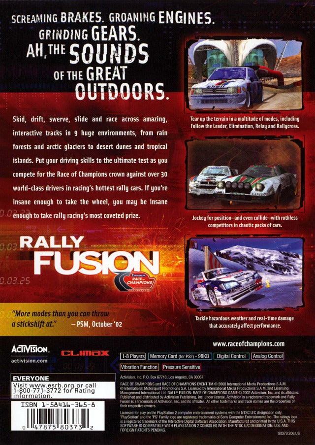 Rally Fusion: Race of Champions - PlayStation 2 Video Games Activision   