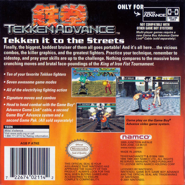 Tekken Advance - (GBA) Game Boy Advance [Pre-Owned] Video Games Namco   