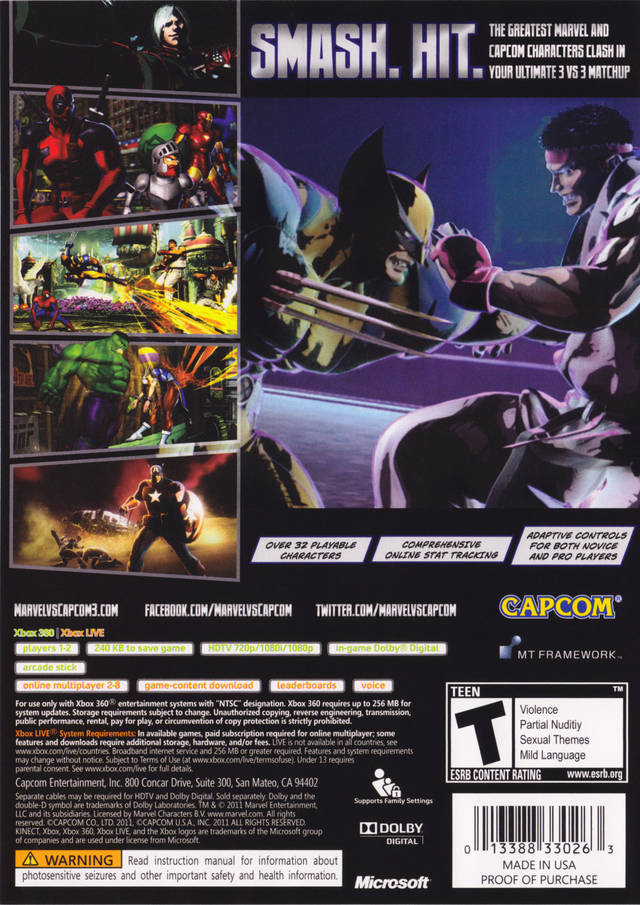 Marvel vs. Capcom 3: Fate of Two Worlds - Xbox 360 [Pre-Owned] Video Games Capcom   