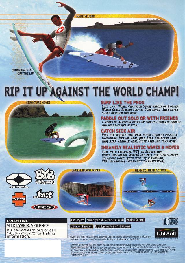Sunny Garcia Surfing - PlayStation 2 Video Games Ubisoft   