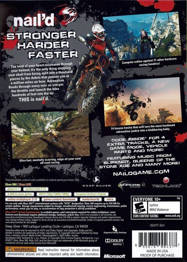 nail'd - Xbox 360 [Pre-Owned] Video Games Deep Silver   
