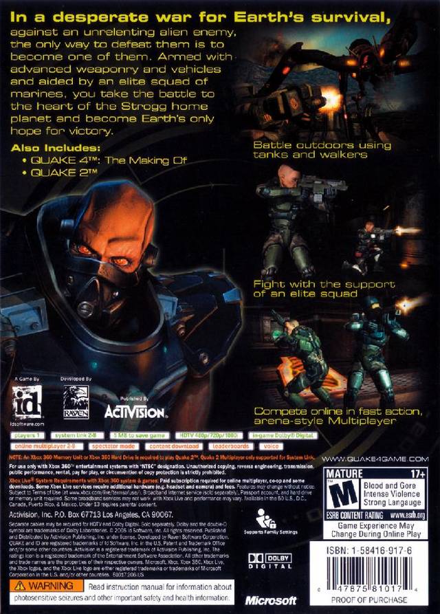 Quake 4 - Xbox 360 [Pre-Owned] Video Games Activision   