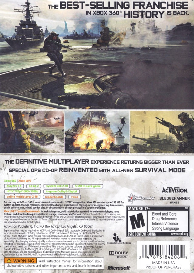 Call of Duty: Modern Warfare 3 - Xbox 360 [Pre-Owned] Video Games Activision   