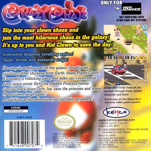 Crazy Chase - (GBA) Game Boy Advance Video Games Kemco   